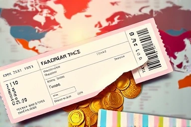 Airplane ticket revealing hidden treasure of savings